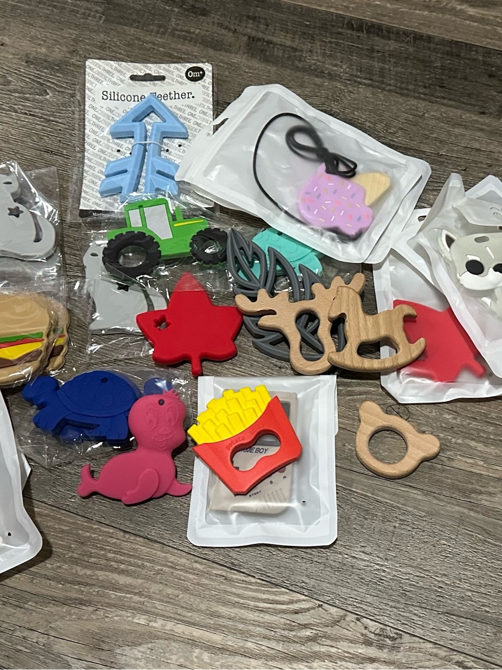 Assorted Kids Silicone and Wood Teether Making Supplies - Multi-Colour/Style